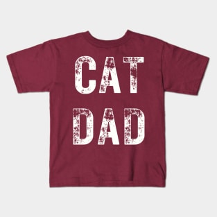 Cool Cat Dad Shirt, Distressed Vintage Style, Comfy Weekend Wear, Ideal Gift for Kitty Cat-Owning Dads Kids T-Shirt